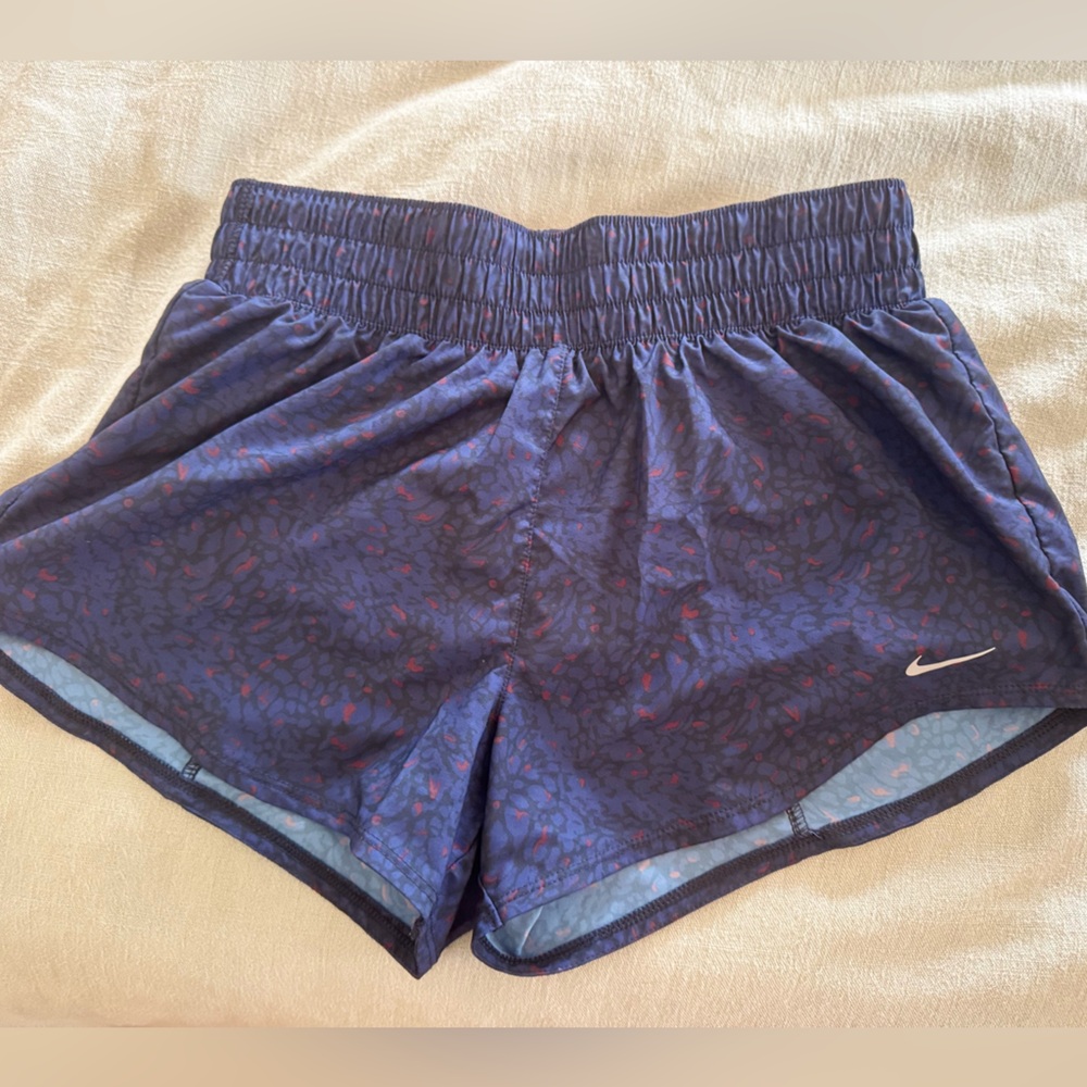 Nike Dark Blue Patterned Sports Shorts